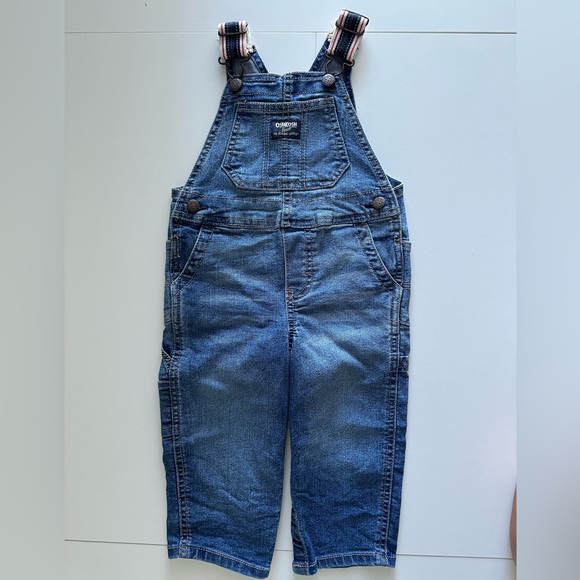 18M Denim Overall + Plaid Button-Down Onesie - Picture 2 of 4